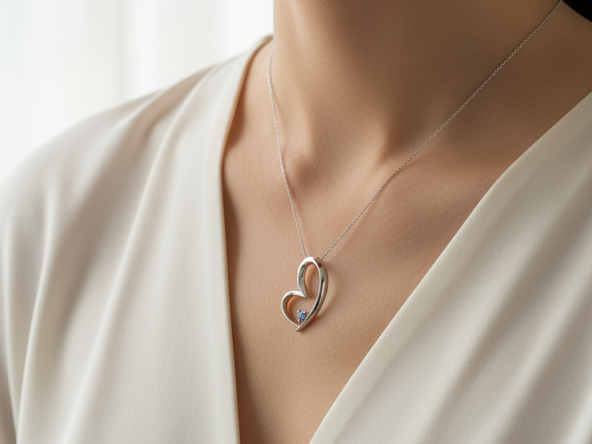 A White Cubic Zirconia Pendant.