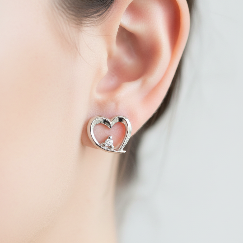 A White Cubic Zirconia Earring.