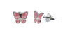 A Silver Kids Pink Butterfly Earring