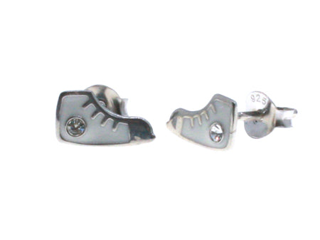 A Silver Kids White Converse Earring