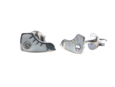 A Silver Kids White Converse Earring