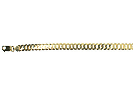 A Gold Plated on Silver Mens Curb Bracelet and Necklace