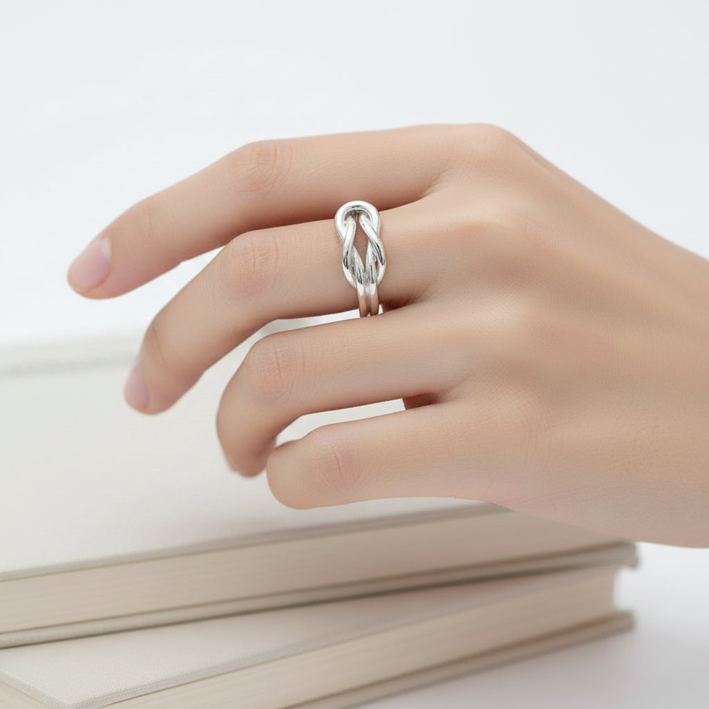 A Silver Infinity Design Ring.