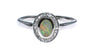 A Opal And White Cubic Zirconia Silver Ring