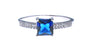 A Sapphire & White Cubic Zirconia Ring