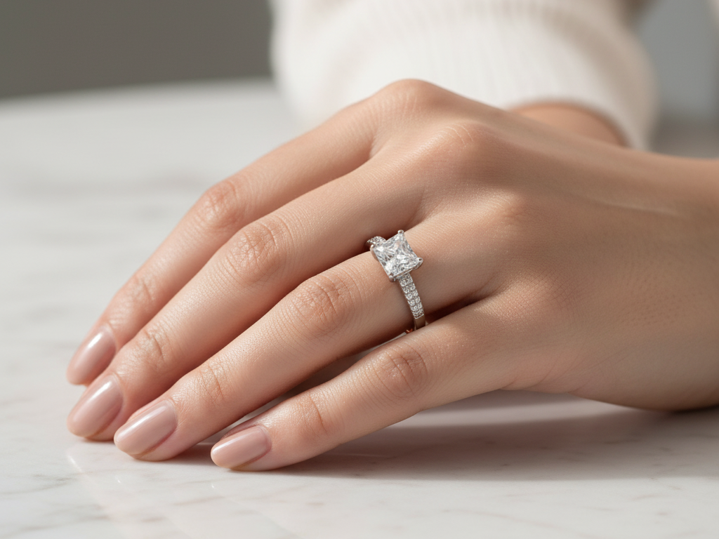 A White Cubic Zirconia Ring