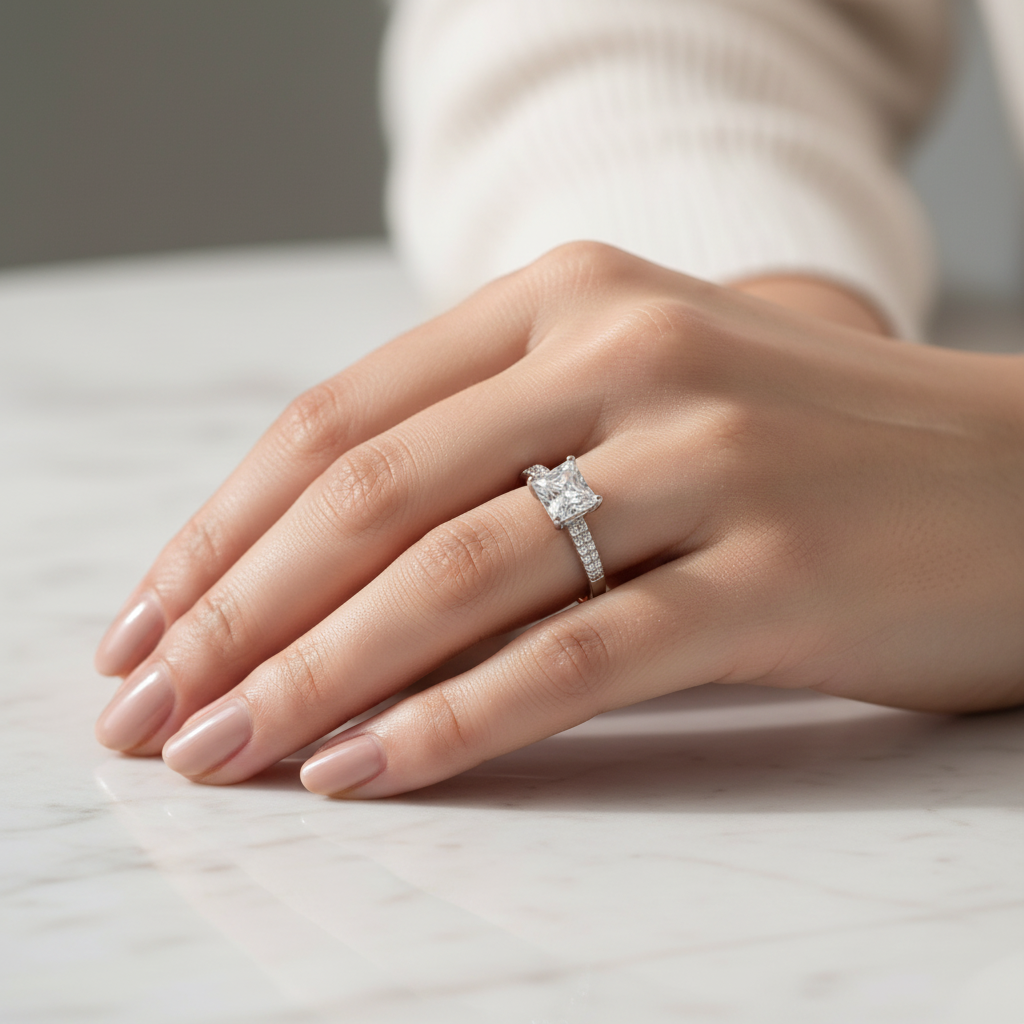 A White Cubic Zirconia Ring
