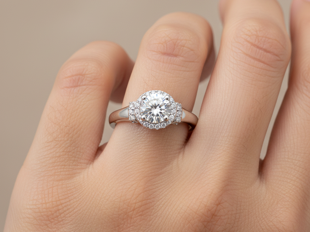 A White Cubic Zirconia Ring