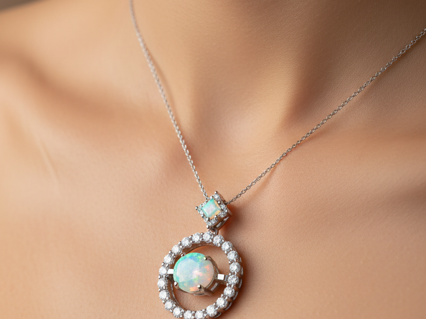 A White Cubic Zirconia Pendant.