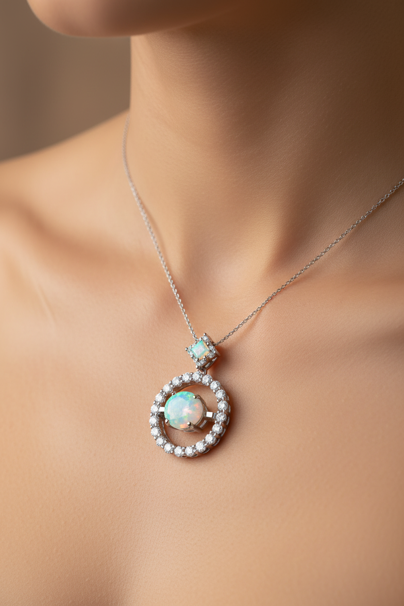 A White Cubic Zirconia Pendant.