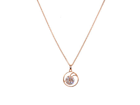 A White With Rose Plated Cubic Zirconia Necklace.