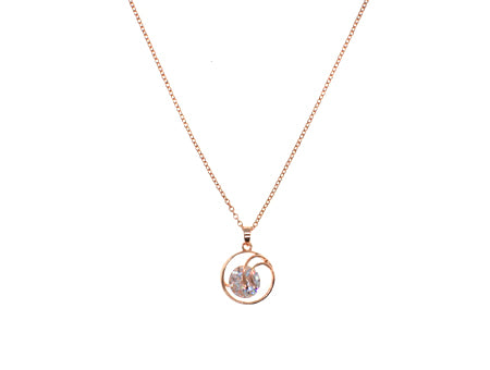 A White With Rose Plated Cubic Zirconia Necklace.