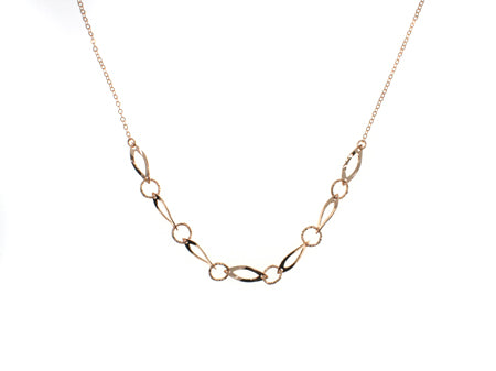 A Silver With Rose Gold Plate Necklace