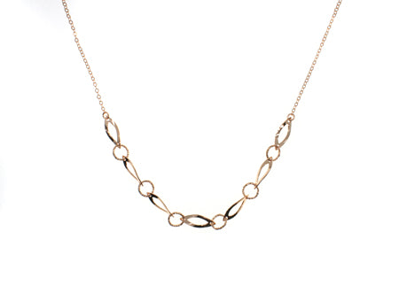 A Silver With Rose Gold Plate Necklace