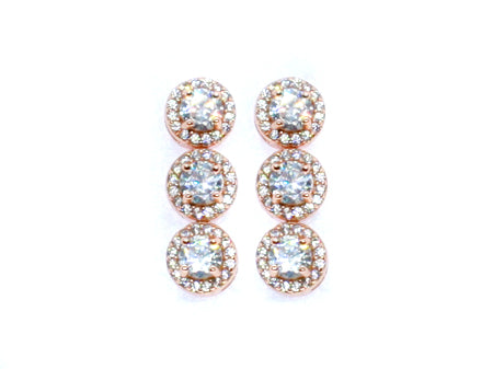 A Silver with Rose Gold Plate And CZ Earring