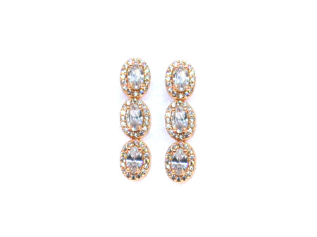 A Silver with Rose Gold Plate And CZ Earring