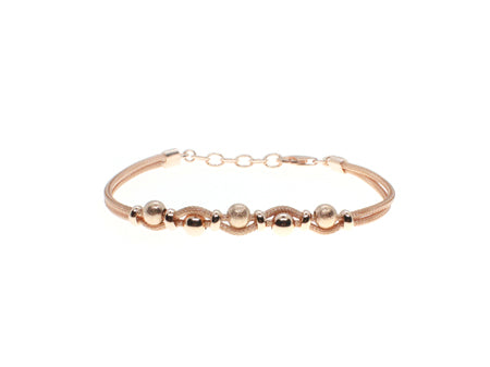 A Silver with Rose Gold Plate Bracelet