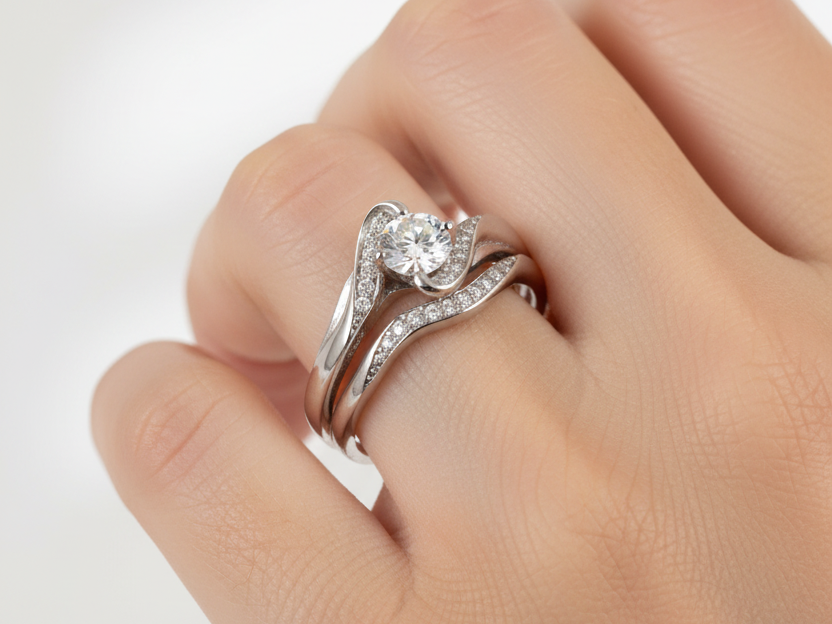 A White Cubic Zirconia Ring Set