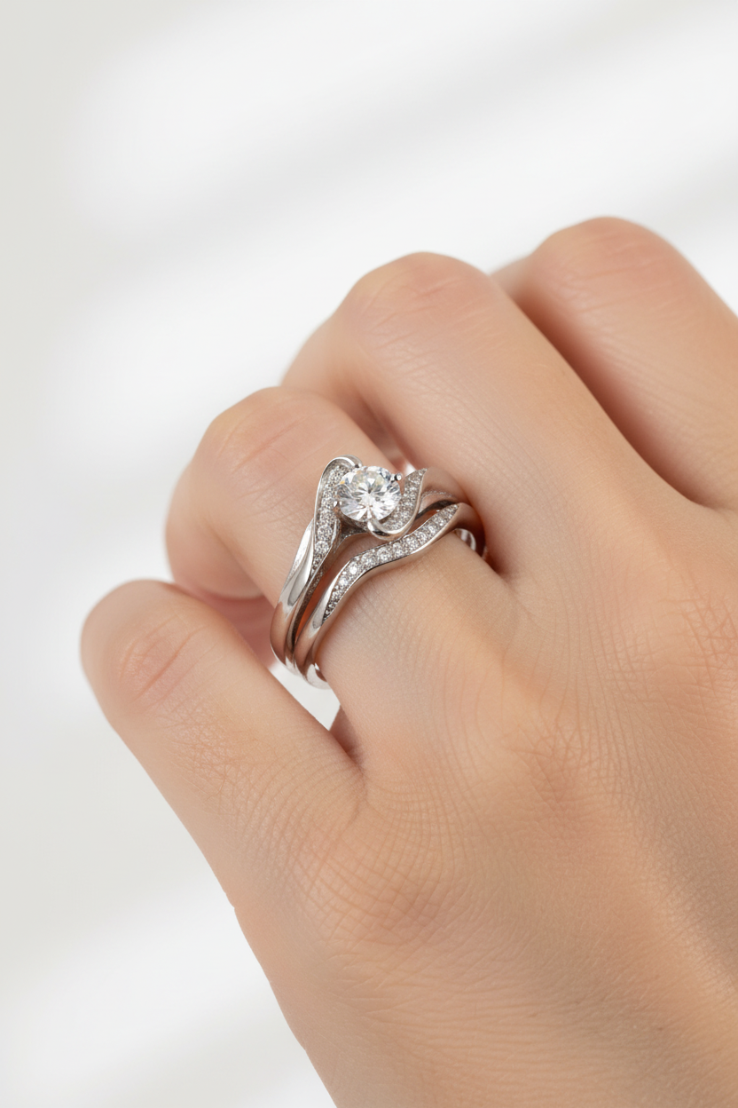 A White Cubic Zirconia Ring Set
