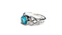 Celtic Silver Stone Set Ring with Trinity Knot design on the Shoulders Aqua
