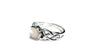 Celtic Silver Stone set Ring with trinity Knot design on the Shoulders Mother of Pearl