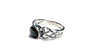 Celtic Silver Stone Set Ring with Trinity Knot Design on the Shoulders Black Onyx