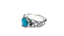 Celtic Silver Stone set Ring with trinity Knot design on the Shoulders Torquoise
