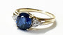 9ct Yellow Gold Sapphire And White Cubic Zirconia Ring