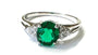 9ct White Gold Emerald And White Cubic Zirconia Ring