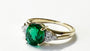 9ct Yellow Gold Emerald And White Cubic Zirconia Ring