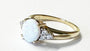9ct Yellow Gold Opal And White Cubic Zirconia Ring