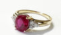 9ct Yellow Gold Ruby And White Cubic Zirconia Ring