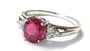 9ct White Gold Ruby And White Cubic Zirconia Ring