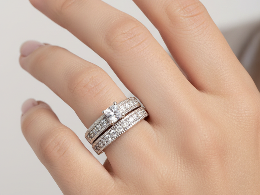 A White Cubic Zirconia Ring