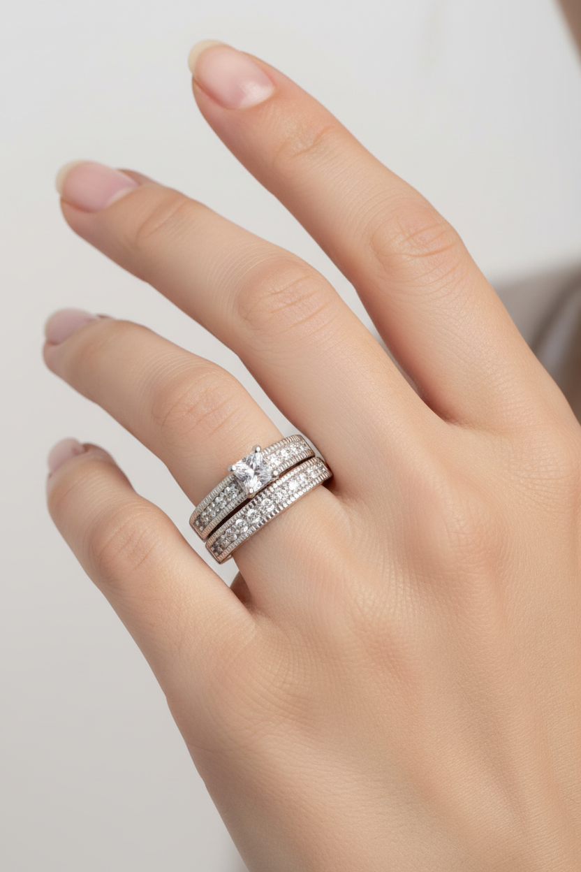 A White Cubic Zirconia Ring