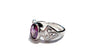 Celtic Silver Stone Set Ring with trinity Knot design on the Shoulders Amethyst