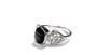 Celtic Silver Stone set Ring with trinity Knot design on the Shoulders Black/Onyx