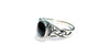 Celtic Silver Stone Set Ring With Trinity Knot Design on the Shoulders Black/Onyx
