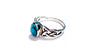 Celtic Silver Stone Set Ring With Trinity Knot Design on the Shoulders Torquoise