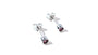 Ruby Cz Silver 4mm Round Rubover Set Earring Boxed.