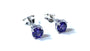 Kids Amethyst February Birthstone Cubic Zirconia Silver 5 mm Claw Set Earring.