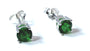 Kids Emerald May Birthstone Cubic Zirconia Silver 5 mm Claw Set Earring.