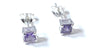 Light Amethyst Cz June Month Birthstone Cubic Zirconia Silver Square 3mm x 3mm Claw Set Earring