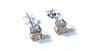 Yellow Topaz Cz November Month Birthstone Cubic Zirconia Silver Square 4mm x 4mm Claw Set Earring