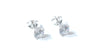 Kids White April Birthstone Cubic Zirconia Silver 5 mm Claw Set Earring.