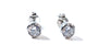 White Cz Silver 6mm Round Rubover Set Earring Boxed.