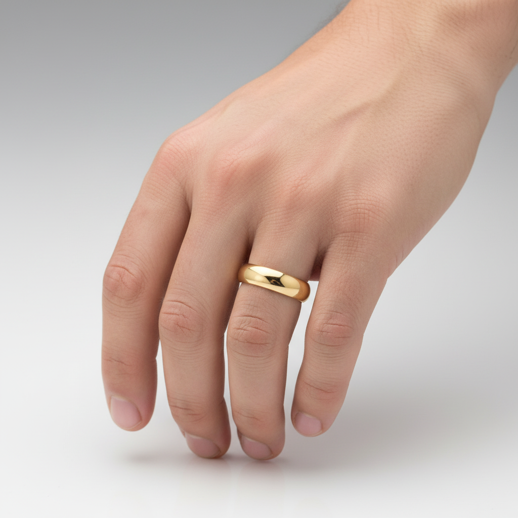 9ct Yellow Gold 6mm Court Shape Wedding Ring