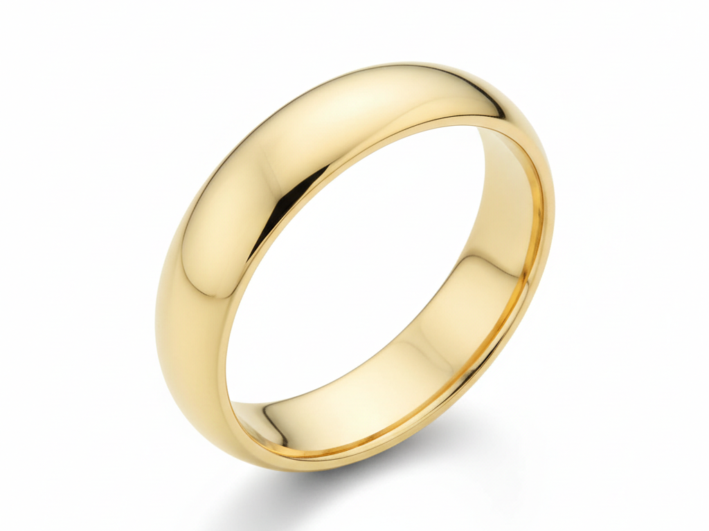 9ct Yellow Gold 7mm D Shape Ring
