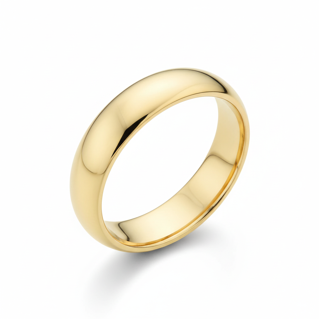 9ct Yellow Gold 4mm D Shape Ring