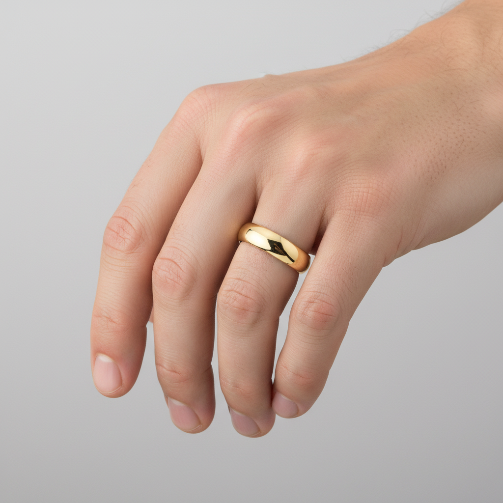 9ct Yellow Gold 4mm D Shape Ring